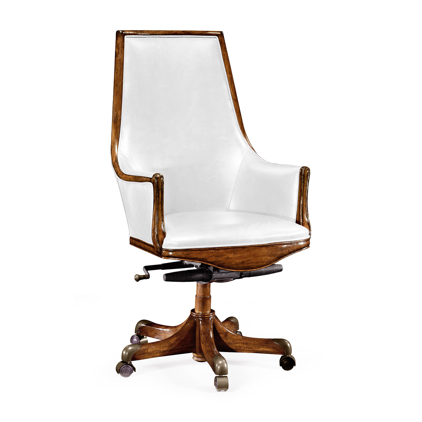 Edwardian High Backed Walnut Office Chair