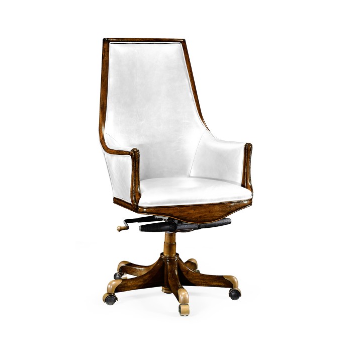 Edwardian High Backed Walnut Office Chair