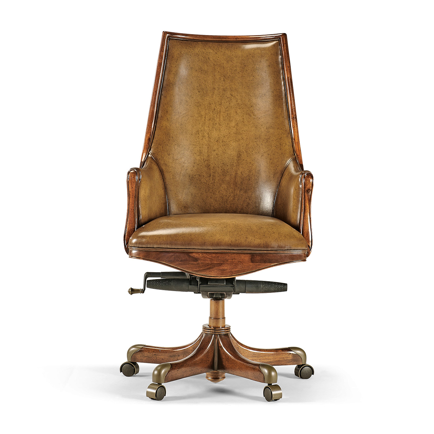 Edwardian High Backed Walnut Office Chair
