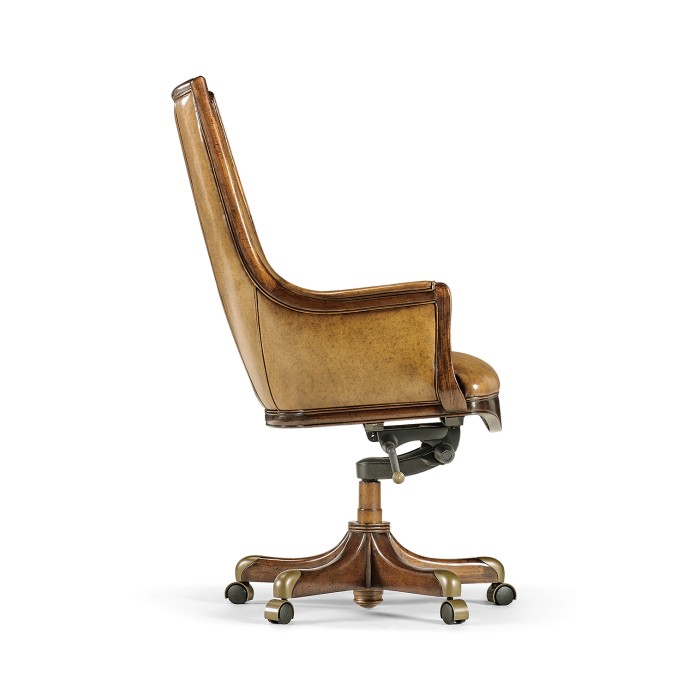 Edwardian High Backed Walnut Office Chair