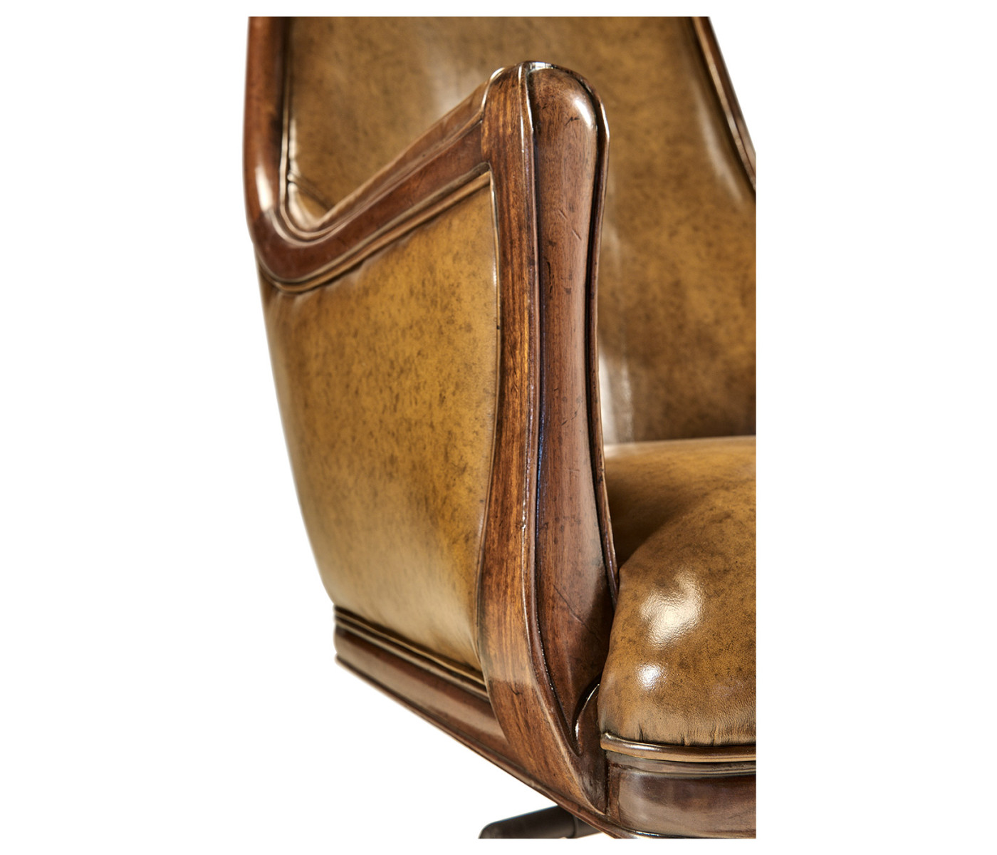 Edwardian High Backed Walnut Office Chair