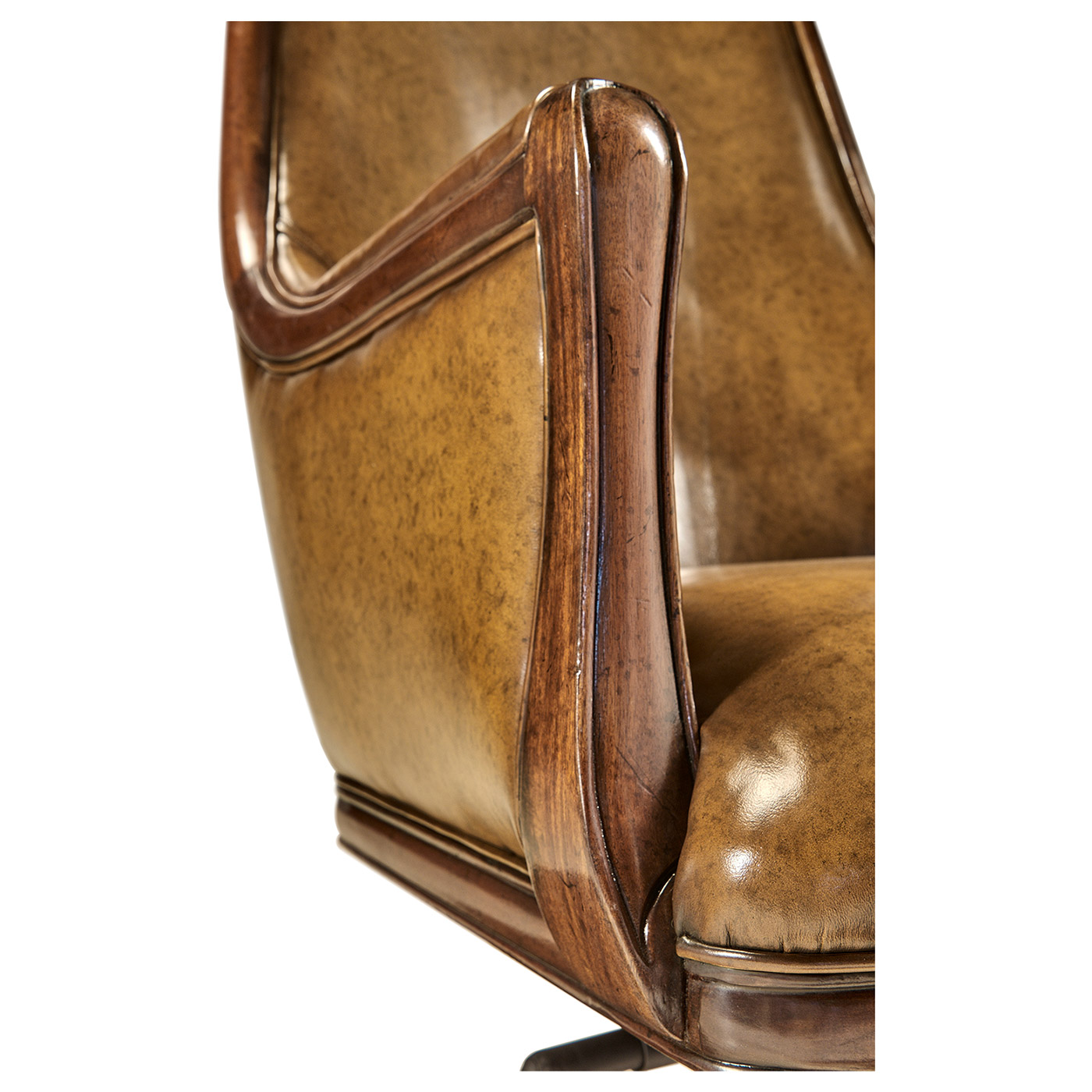 Edwardian High Backed Walnut Office Chair