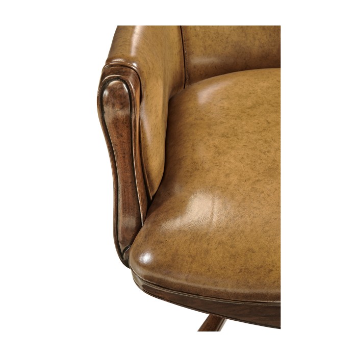 Edwardian High Backed Walnut Office Chair