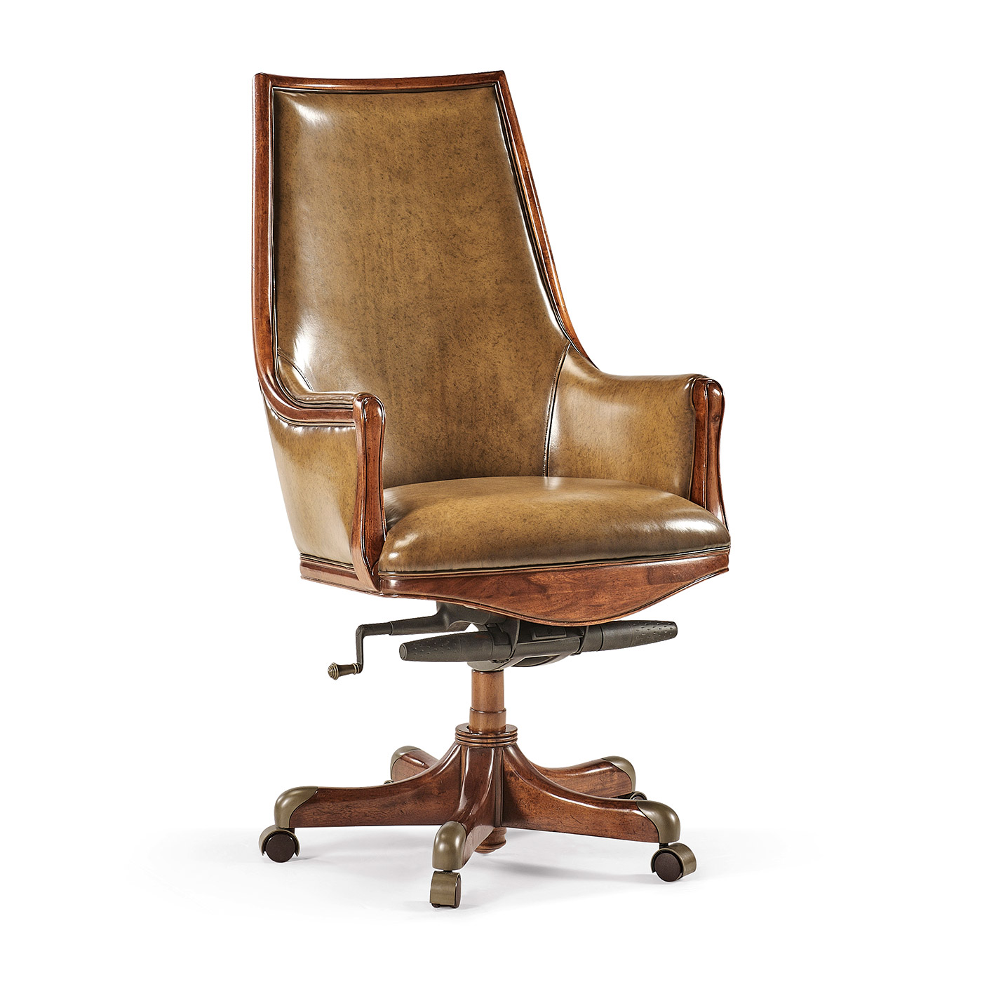 Edwardian High Backed Walnut Office Chair