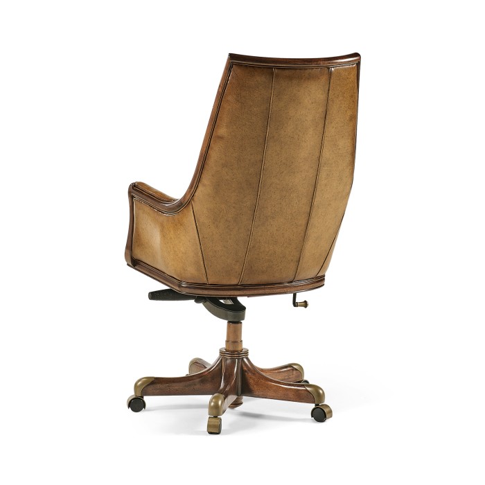Edwardian High Backed Walnut Office Chair