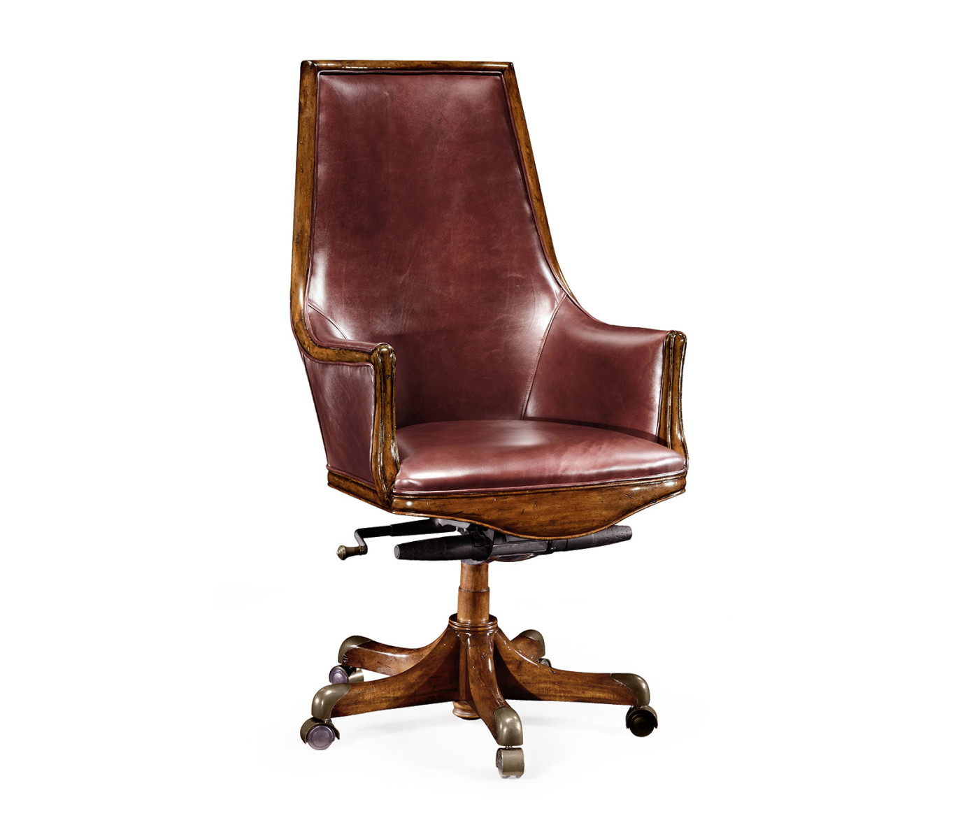 Edwardian High Backed Walnut Office Chair