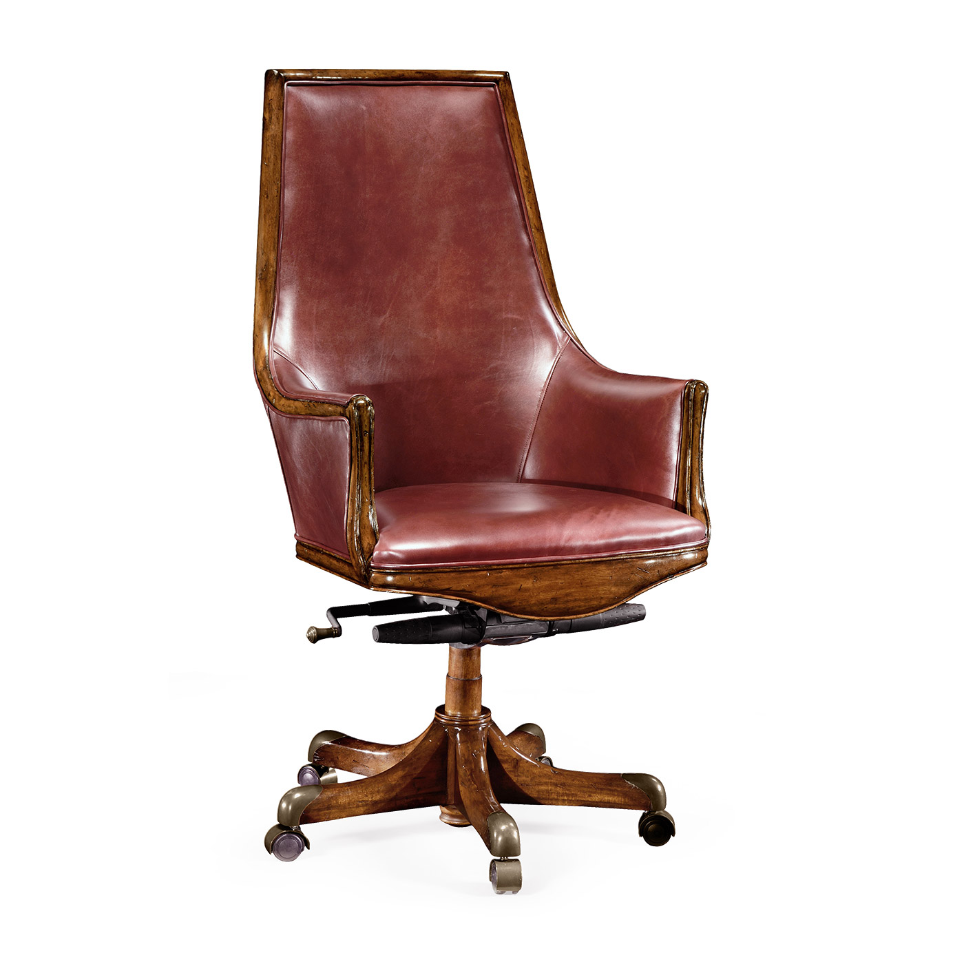 Edwardian High Backed Walnut Office Chair