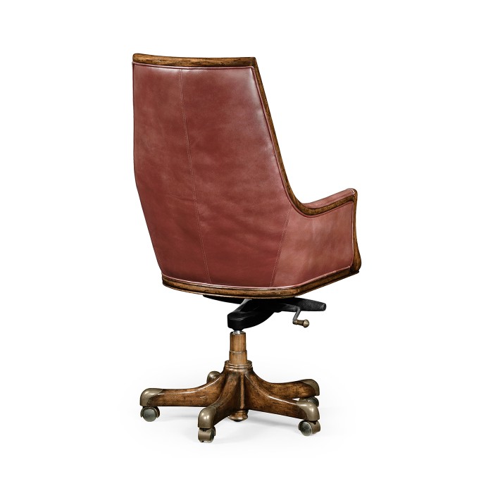 Edwardian High Backed Walnut Office Chair