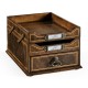 Victorian Style Walnut Letter Tray with Drawer