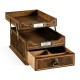 Victorian Style Walnut Letter Tray with Drawer