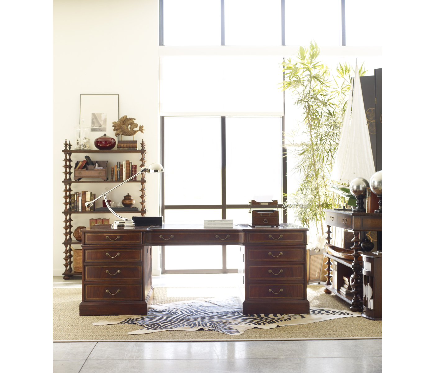 Victorian Style Walnut Letter Tray with Drawer