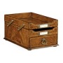 Victorian Style Crotch Walnut Letter Tray with Drawer