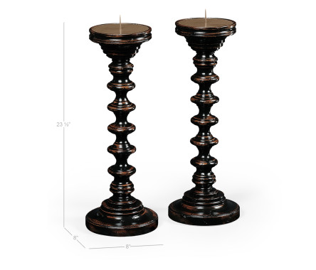 Pair of Turned Ebonised Candlesticks