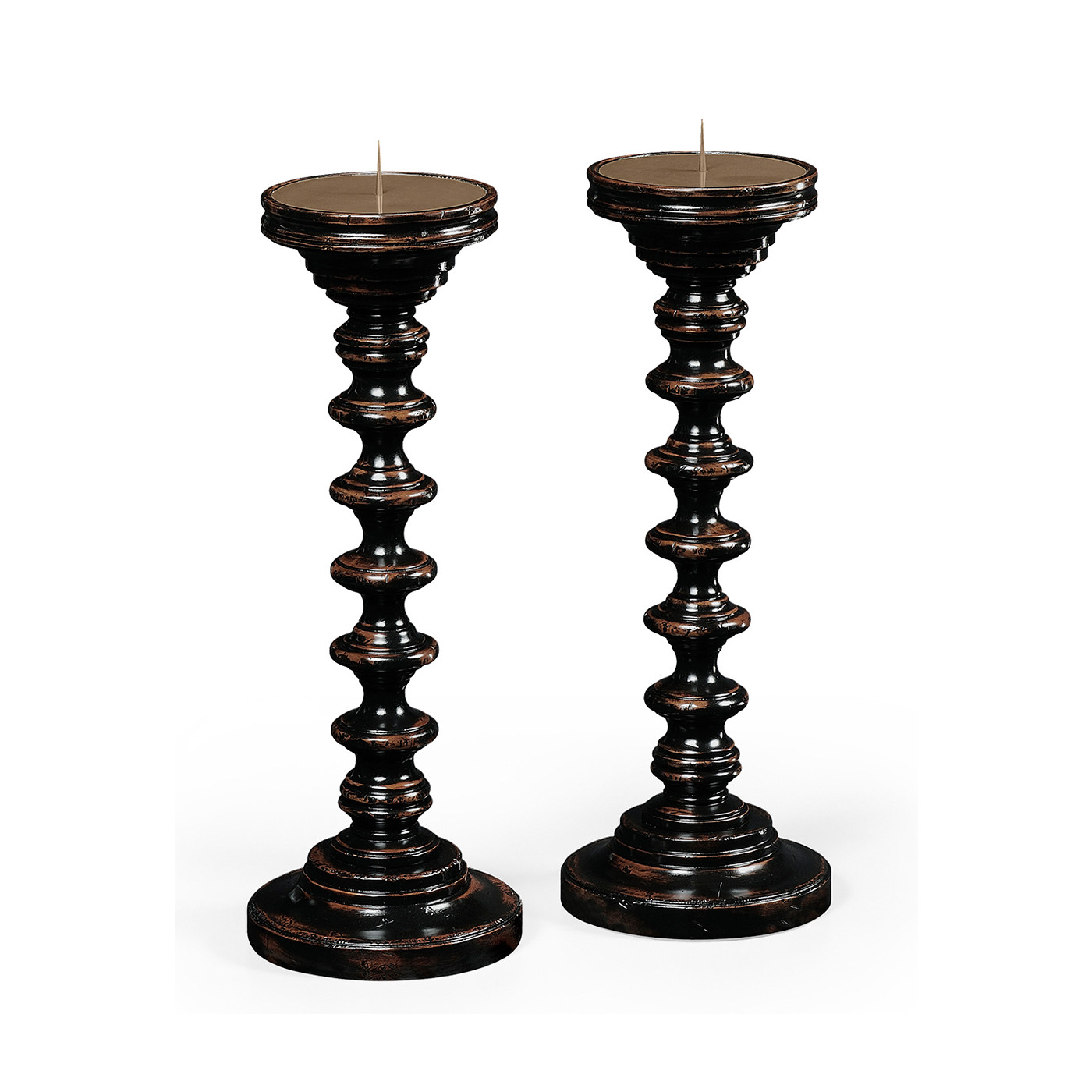 Pair of Turned Ebonised Candlesticks