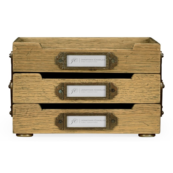Natural Oak Triple Letter Tray