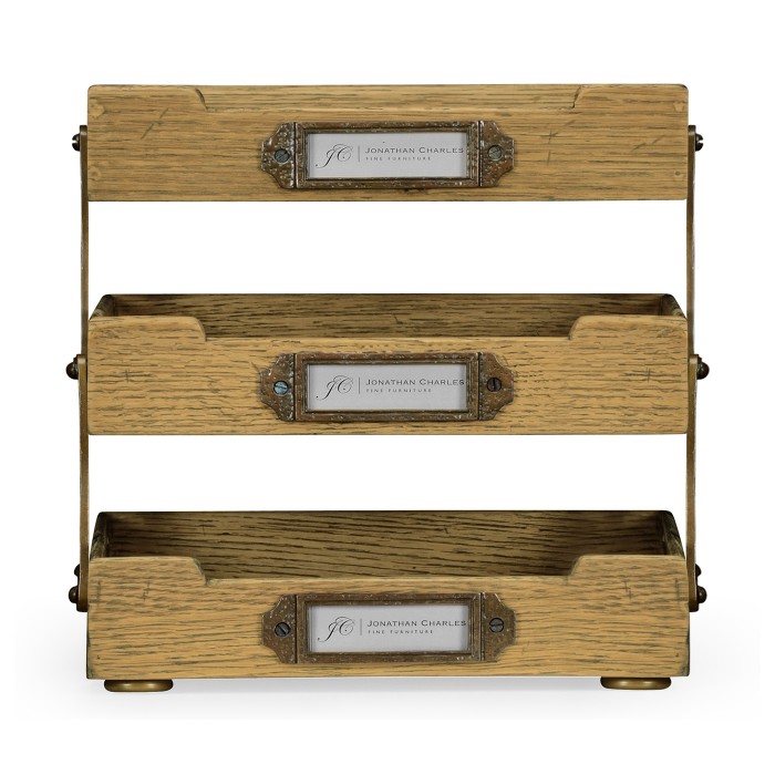 Natural Oak Triple Letter Tray
