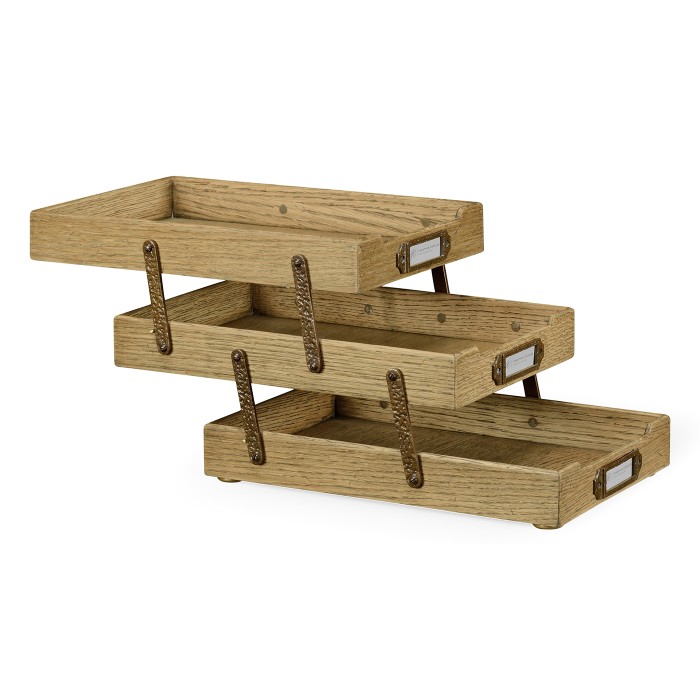 Natural Oak Triple Letter Tray