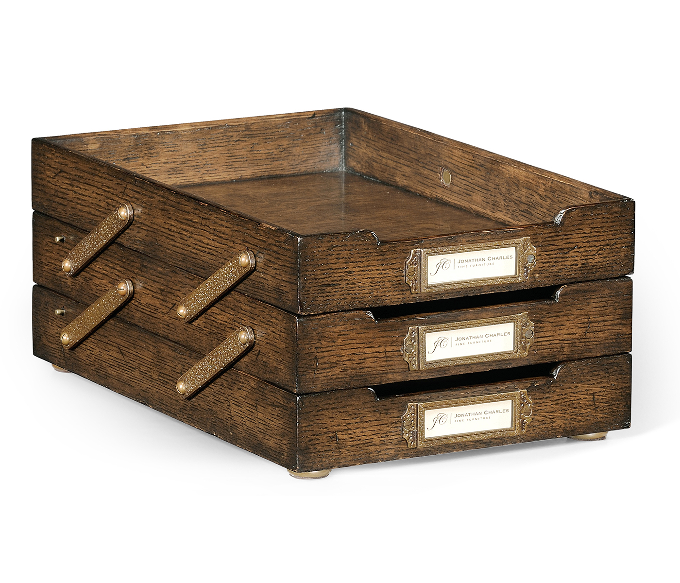 Dark Oak Triple Letter Tray