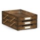 Dark Oak Triple Letter Tray