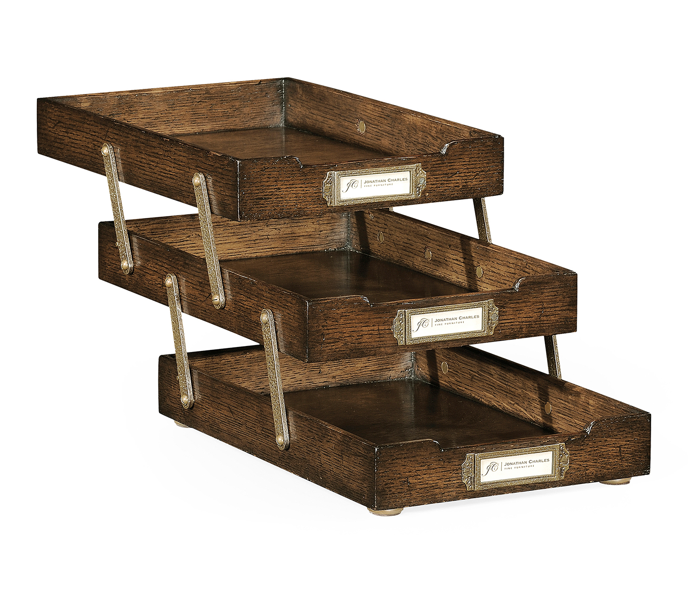Dark Oak Triple Letter Tray