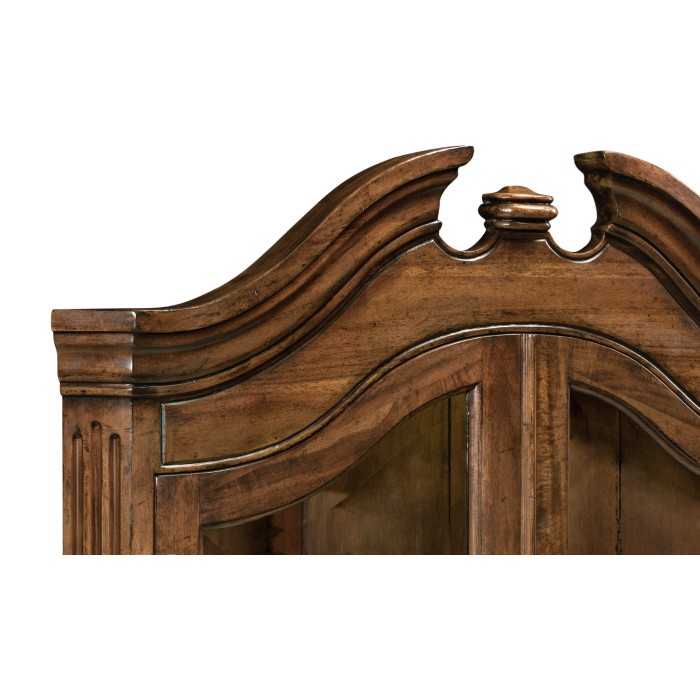 Walnut queen Anne style corner cabinet
