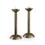 Pair of Hand Hammered Brass Candlesticks
