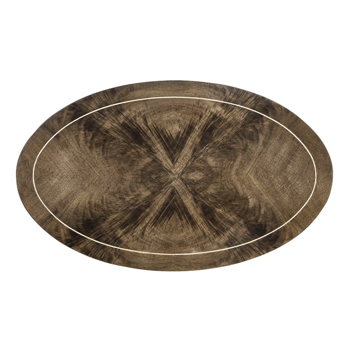 Oval Bleached Mahogany Lamp Table
