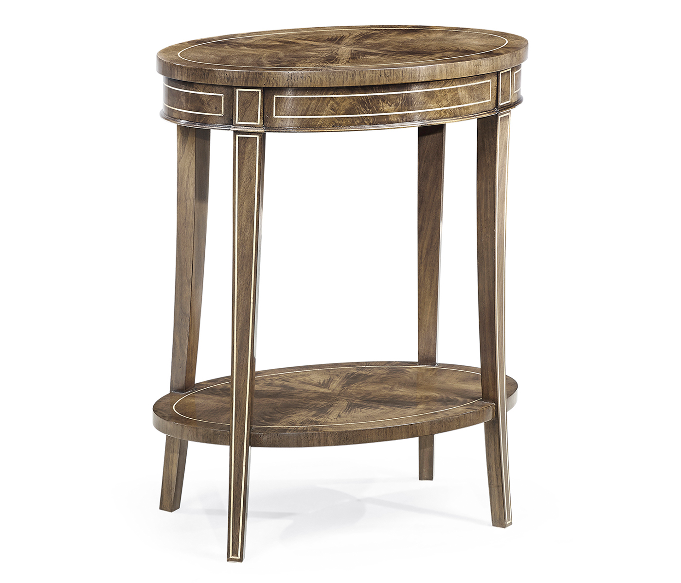 Oval Bleached Mahogany Lamp Table