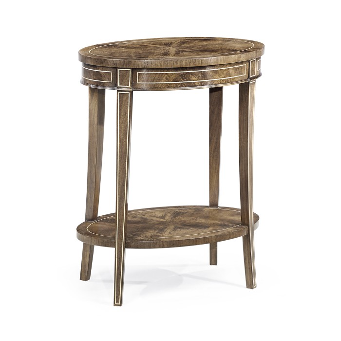 Oval Bleached Mahogany Lamp Table