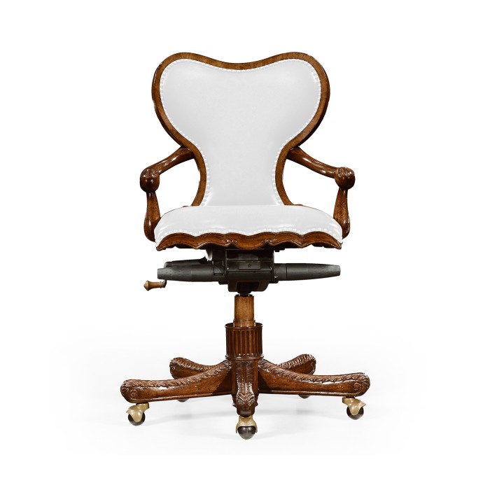 Double Lobed Shaped Mahogany Office Chair