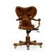 Double Lobed Shaped Mahogany Office Chair