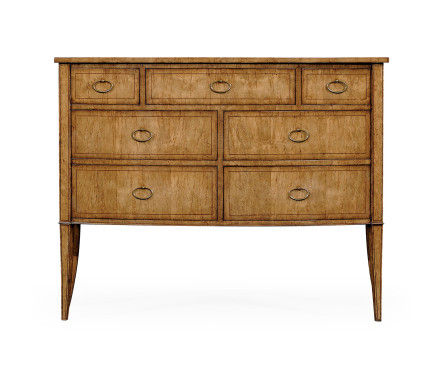 Biedermeier bow front chest of drawers (Birch)