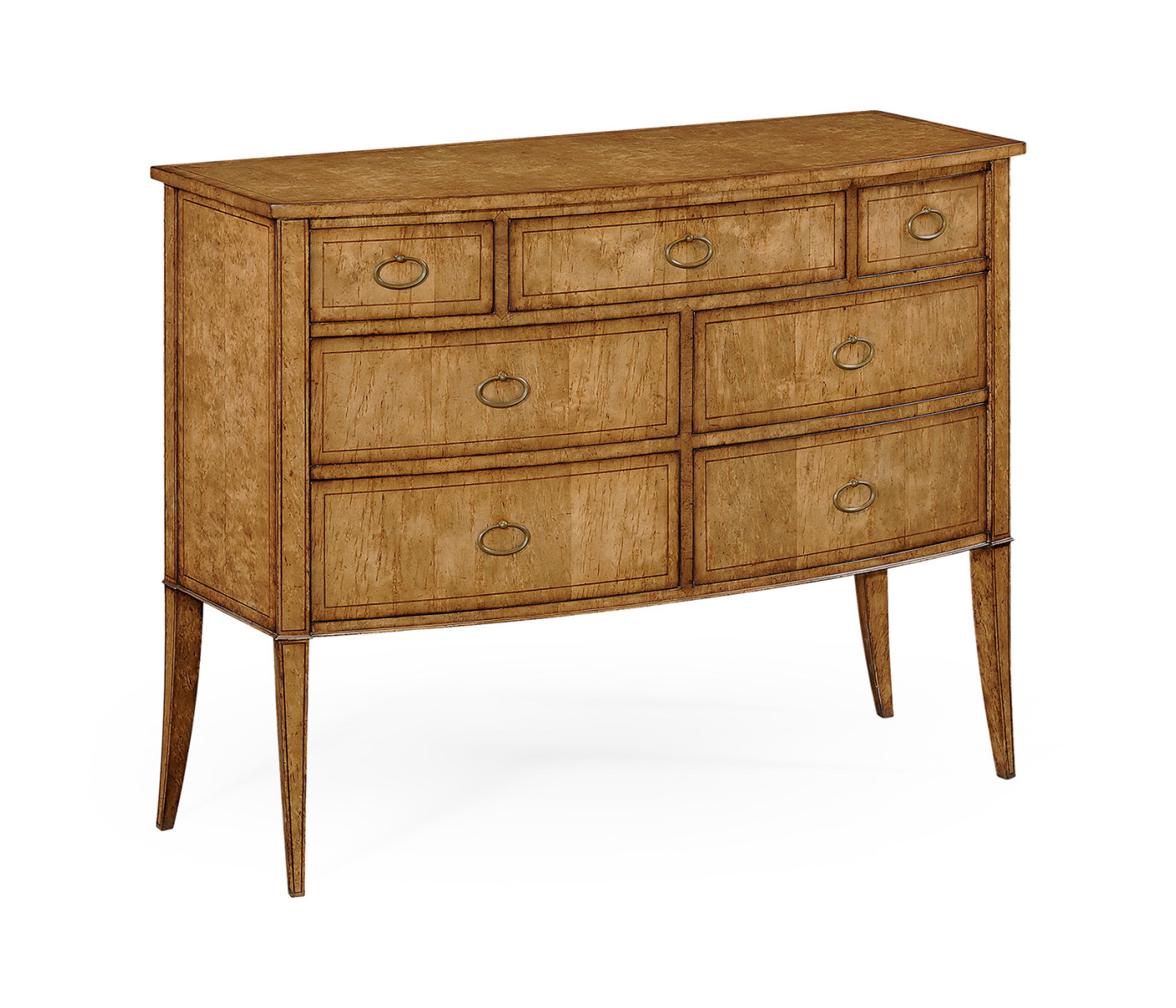 Biedermeier bow front chest of drawers (Birch)