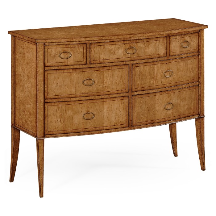 Biedermeier bow front chest of drawers (Birch)