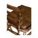 Country Style Dark Oak Side Chair With Cushion