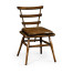 Country Style Dark Oak Side Chair With Cushion