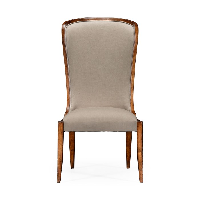 High Curved Back Walnut Dining Side Chair
