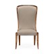 High Curved Back Walnut Dining Side Chair