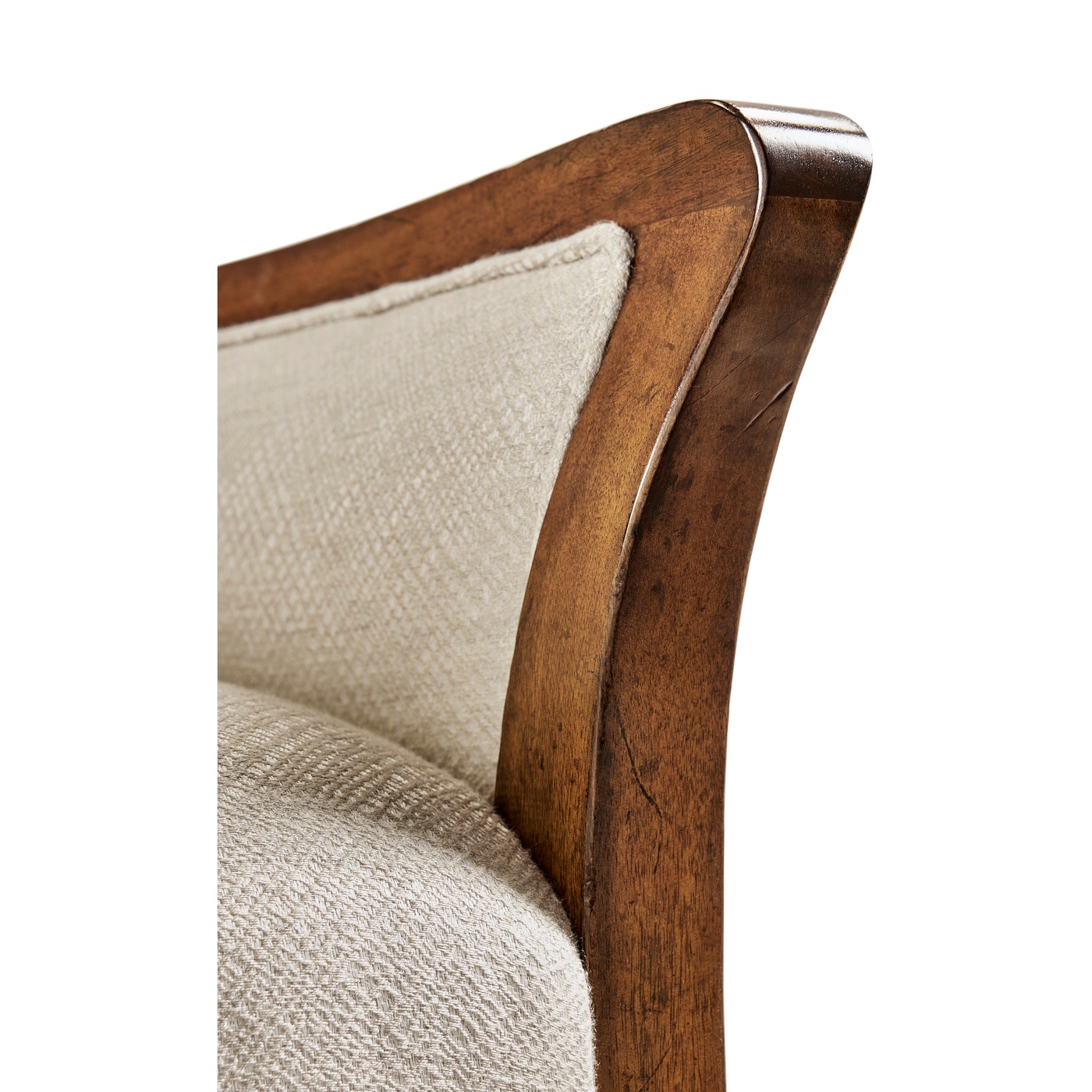 High Curved Back Walnut Dining Arm Chair