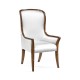 High Curved Back Walnut Dining Arm Chair