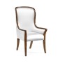 High Curved Back Walnut Dining Arm Chair