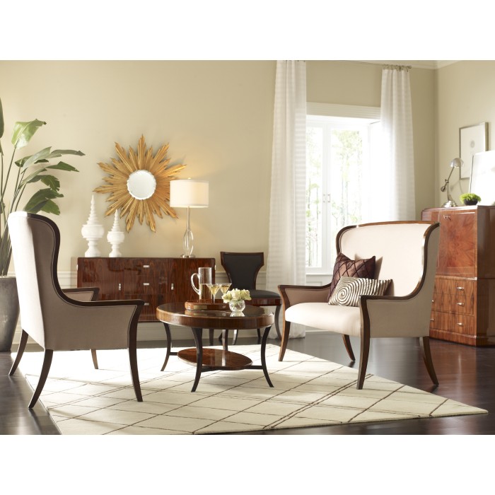 High Curved Back Walnut Dining Arm Chair