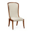 High Curved Back Walnut Dining Side Chair