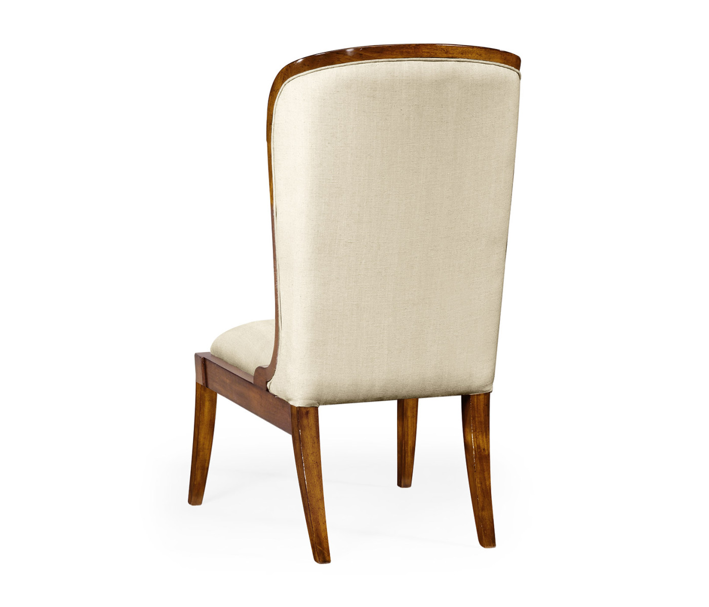 High Curved Back Walnut Dining Side Chair