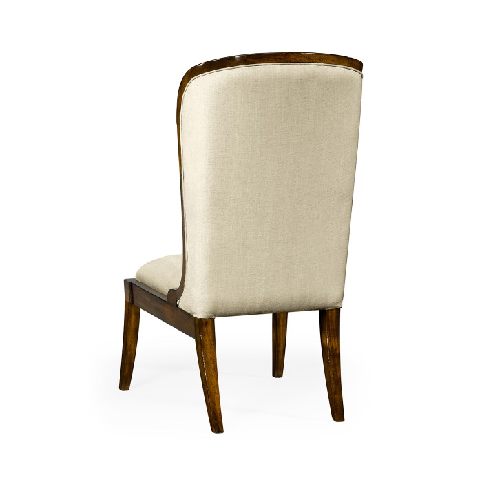 High Curved Back Walnut Dining Side Chair