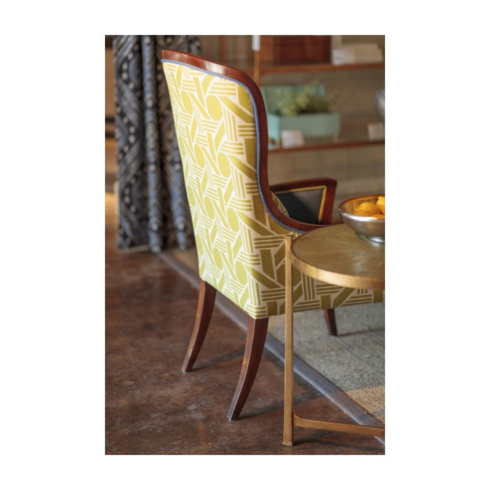 High Curved Back Walnut Dining Side Chair