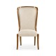 High Curved Back Walnut Dining Side Chair