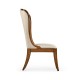 High Curved Back Walnut Dining Side Chair