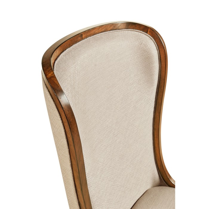 High Curved Back Walnut Dining Side Chair