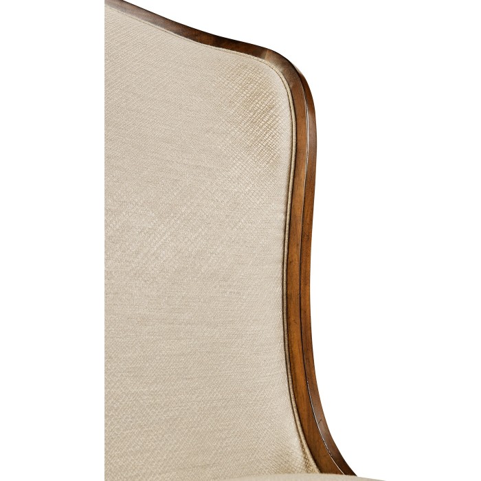 High Curved Back Walnut Dining Side Chair